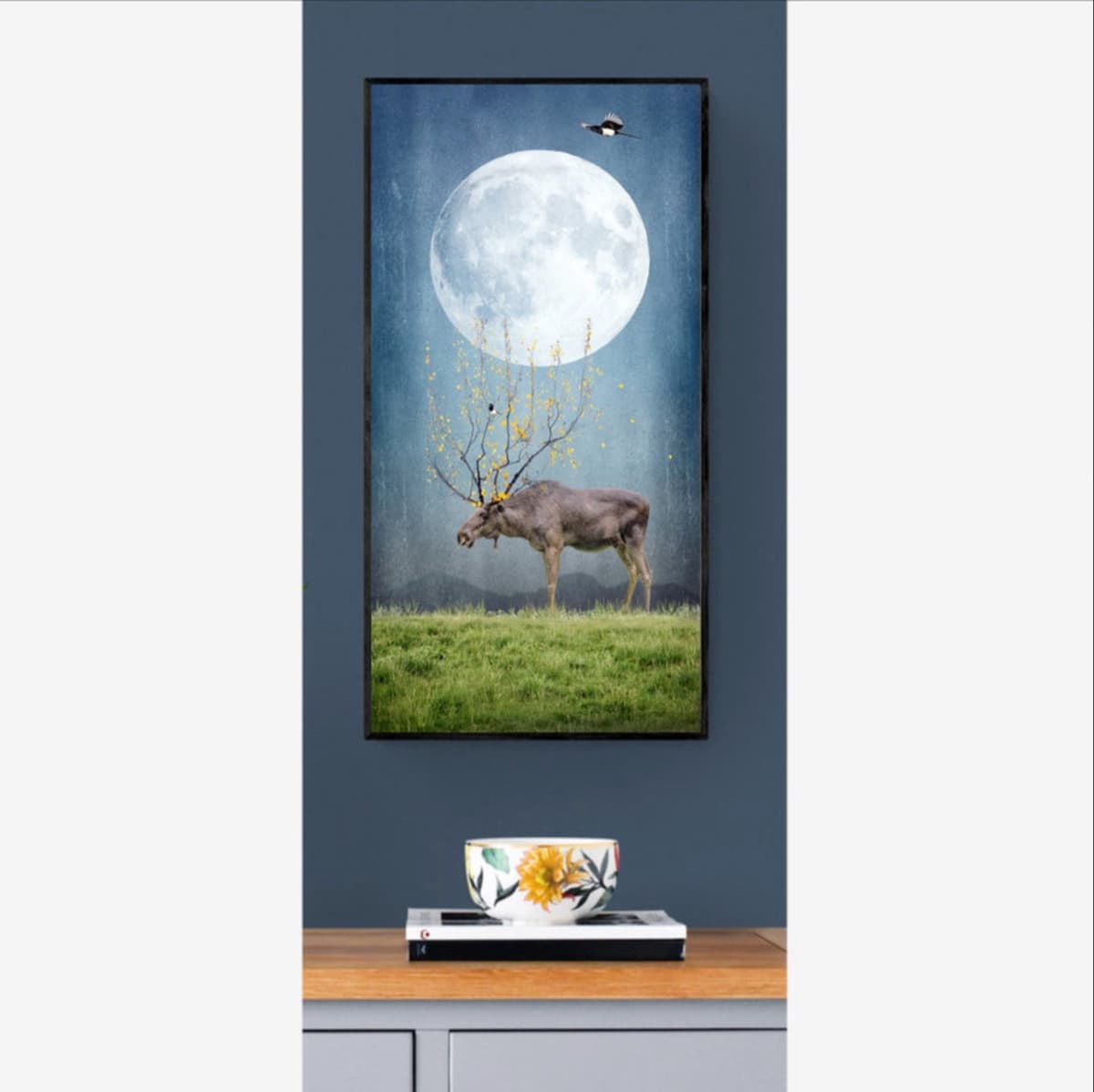 Aspen Moon displayed on a wall
