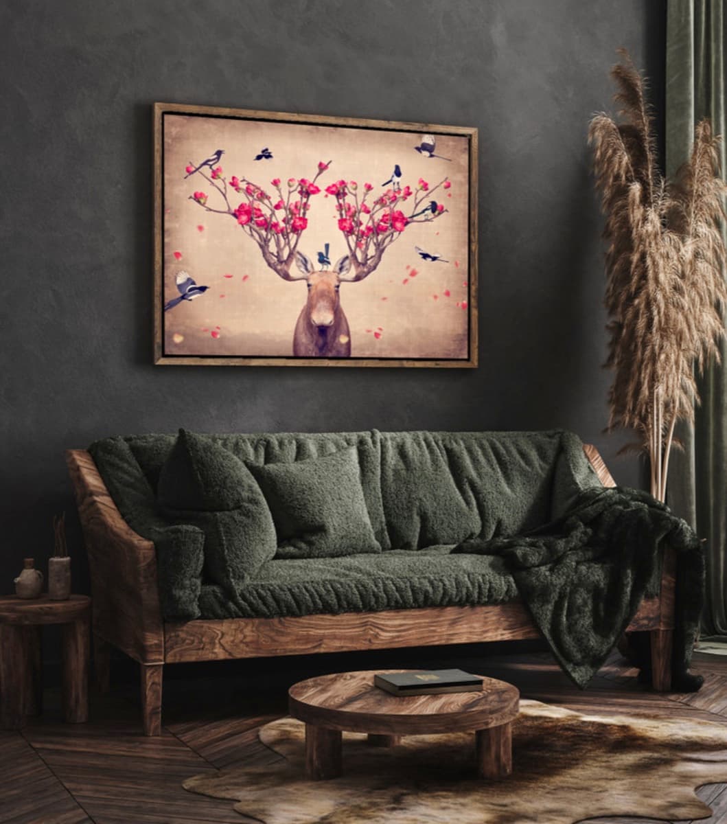 Bloom With Grace displayed on a wall