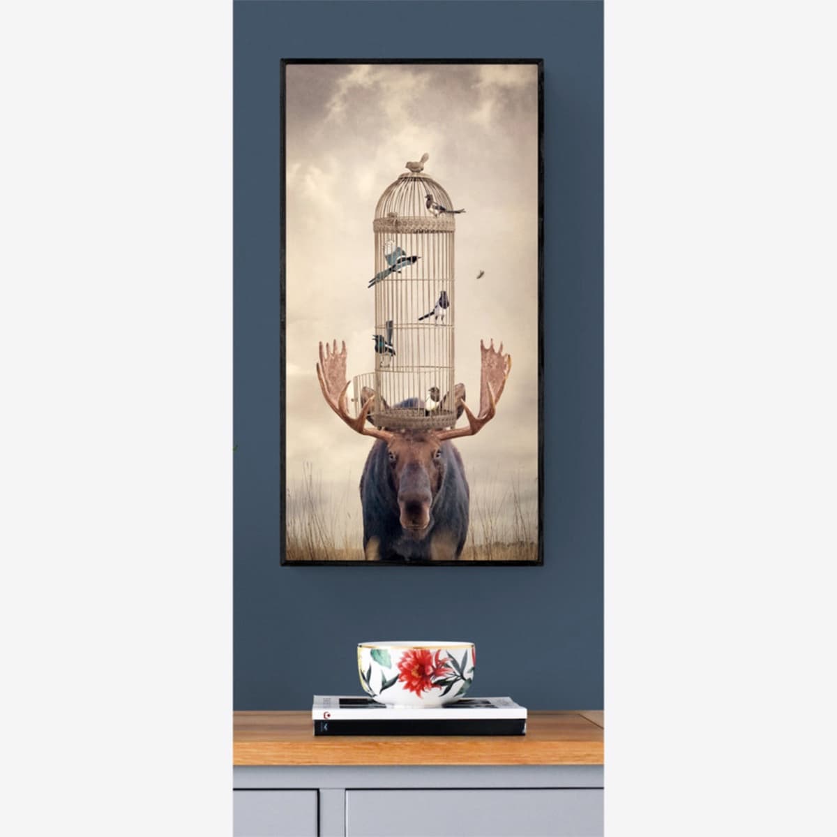 Feathered Friends displayed on a wall