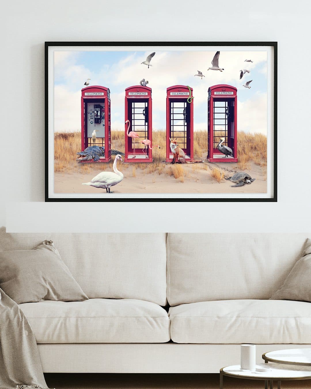 The Ocean Is Calling displayed on a wall