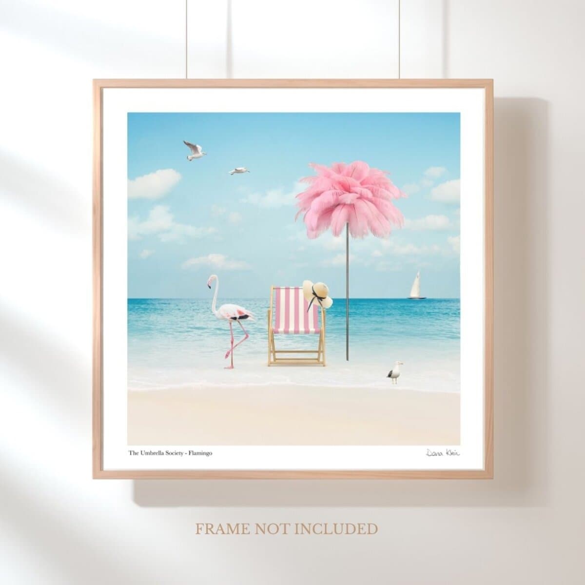 Flamingo displayed on a wall