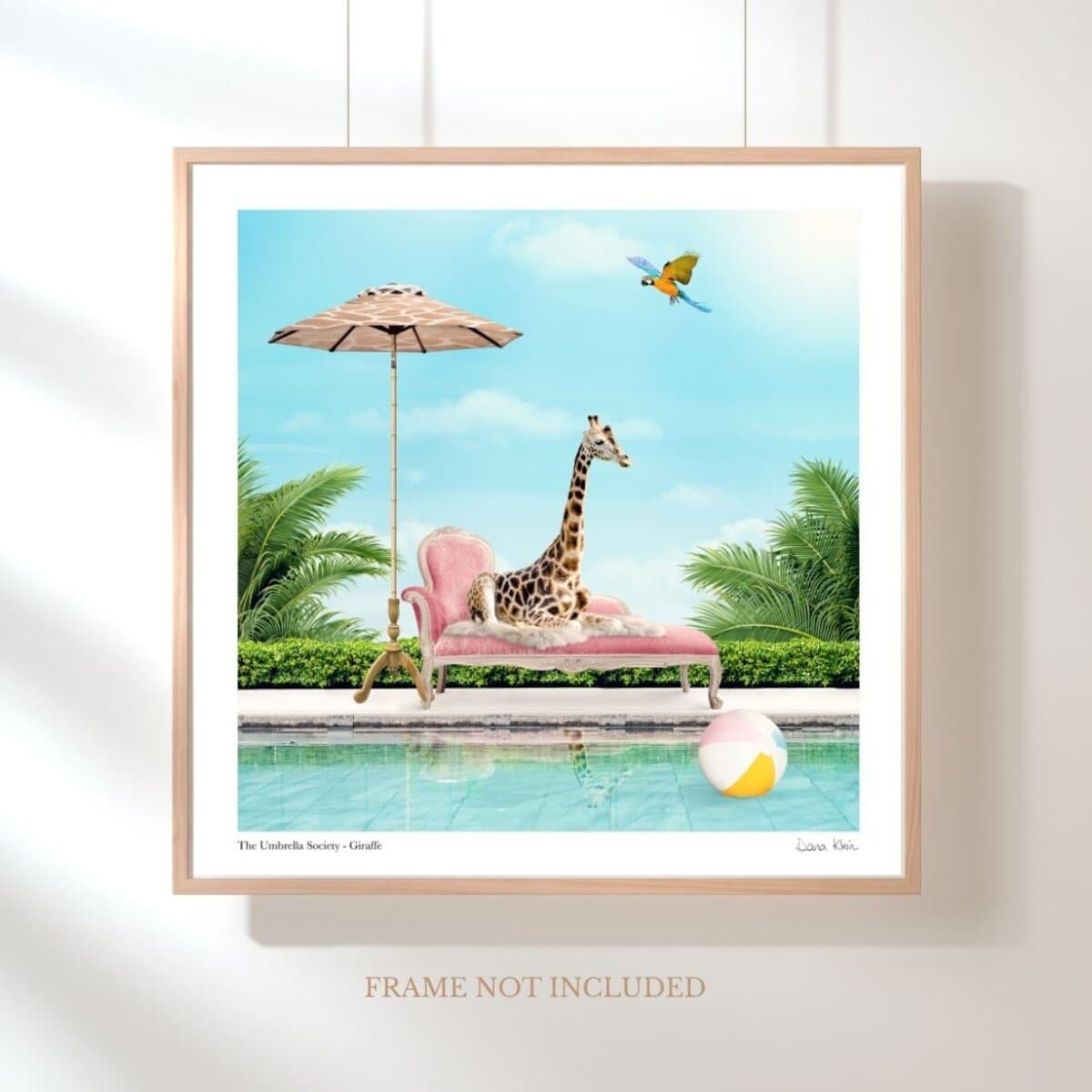 Giraffe displayed on a wall