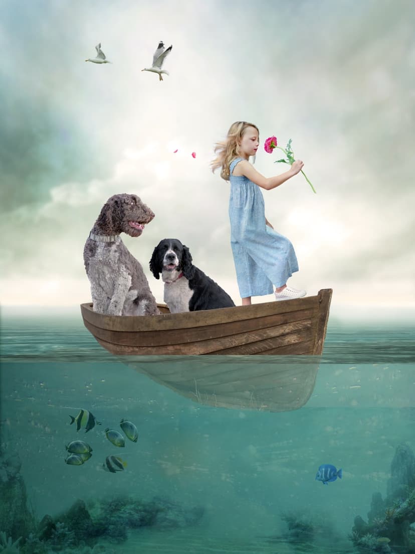 Composite portrait by Dana Klein featuring a woman in an ethereal setting