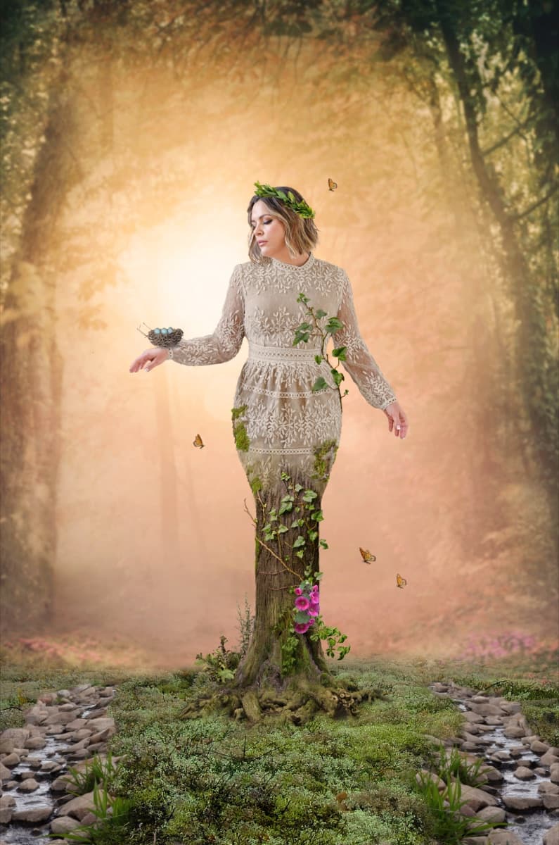 Grow — fine art composite portrait of a breast cancer survivor by Dana Klein for Images of Hope